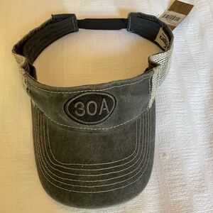 30A Visor by Dk Embroidery Adjustable Grey & Black